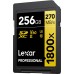 Lexar SD 256 GB Pro 1800x SDXC U3 (V60)UHS-II W180 - V60 - SD