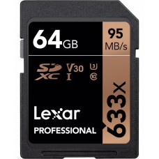 Lexar SD  64 GB 633x 95 MB/S V30 - V30 - SD